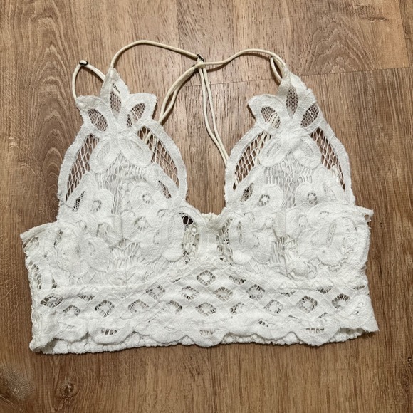 Free People | White Lace Boho Festival Strappy Sheer Crop Top Bralette, XS - Picture 4 of 8